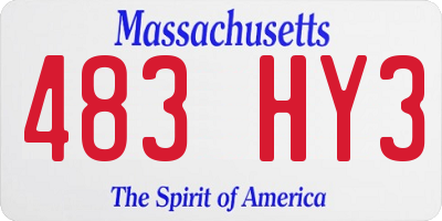 MA license plate 483HY3
