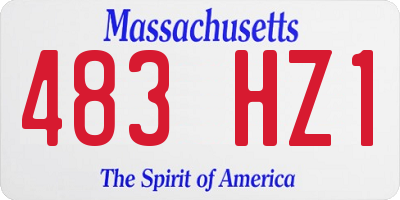 MA license plate 483HZ1