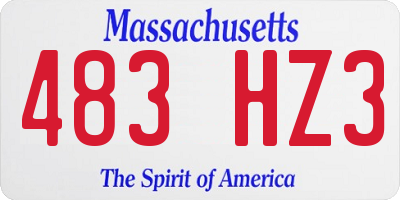 MA license plate 483HZ3