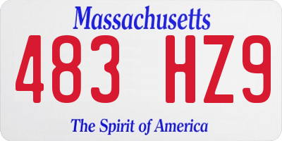 MA license plate 483HZ9