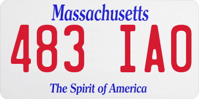 MA license plate 483IA0