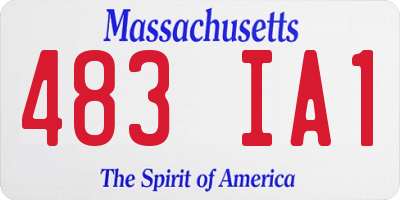 MA license plate 483IA1