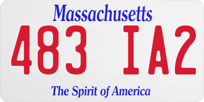 MA license plate 483IA2