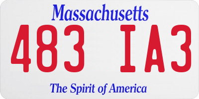 MA license plate 483IA3