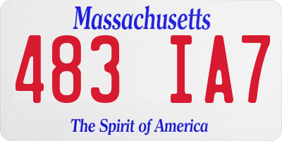 MA license plate 483IA7