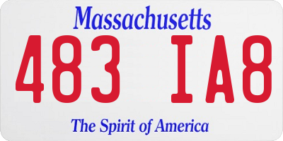 MA license plate 483IA8