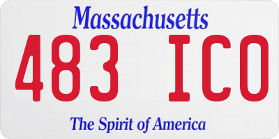 MA license plate 483IC0