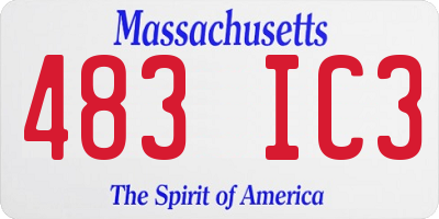 MA license plate 483IC3