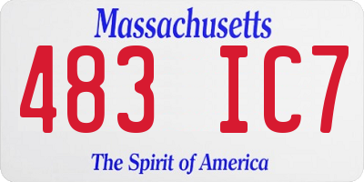 MA license plate 483IC7