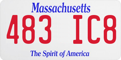 MA license plate 483IC8
