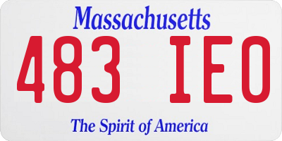 MA license plate 483IE0