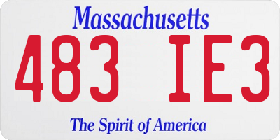 MA license plate 483IE3