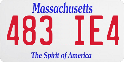 MA license plate 483IE4