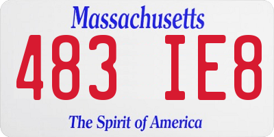 MA license plate 483IE8