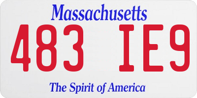 MA license plate 483IE9