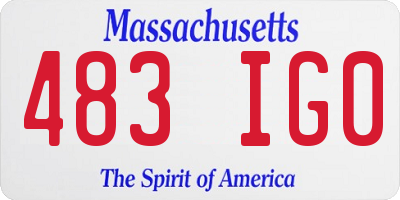 MA license plate 483IG0