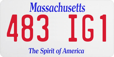 MA license plate 483IG1
