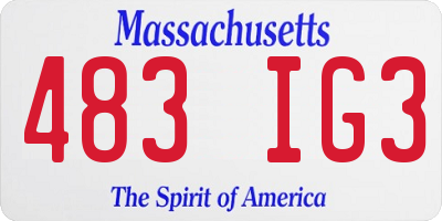 MA license plate 483IG3