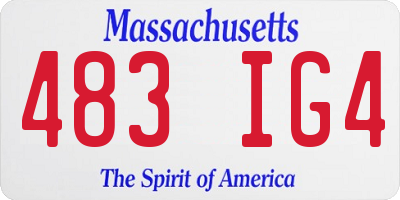 MA license plate 483IG4