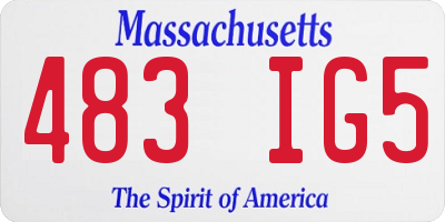 MA license plate 483IG5