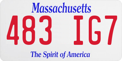 MA license plate 483IG7