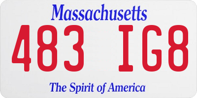 MA license plate 483IG8