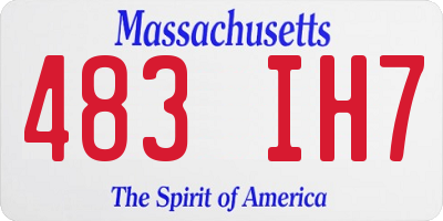 MA license plate 483IH7