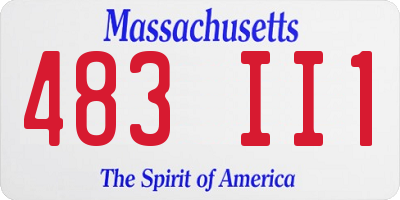 MA license plate 483II1
