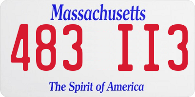 MA license plate 483II3