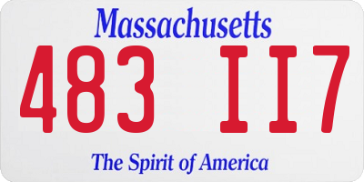 MA license plate 483II7
