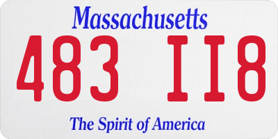 MA license plate 483II8
