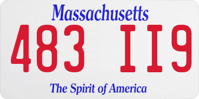 MA license plate 483II9