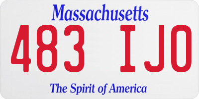 MA license plate 483IJ0
