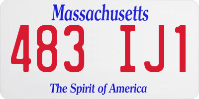 MA license plate 483IJ1