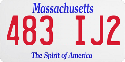 MA license plate 483IJ2
