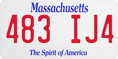 MA license plate 483IJ4