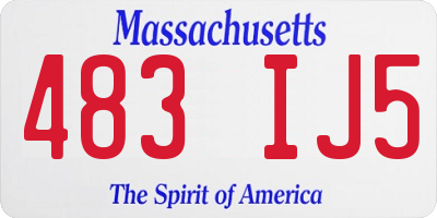 MA license plate 483IJ5