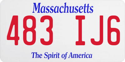 MA license plate 483IJ6