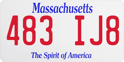 MA license plate 483IJ8