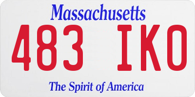 MA license plate 483IK0