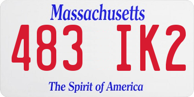 MA license plate 483IK2