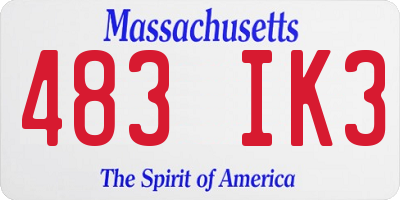 MA license plate 483IK3