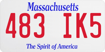 MA license plate 483IK5
