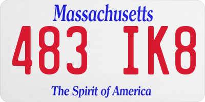 MA license plate 483IK8
