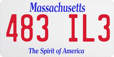MA license plate 483IL3