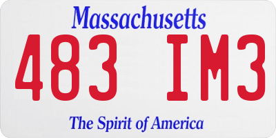MA license plate 483IM3