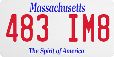 MA license plate 483IM8