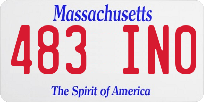 MA license plate 483IN0
