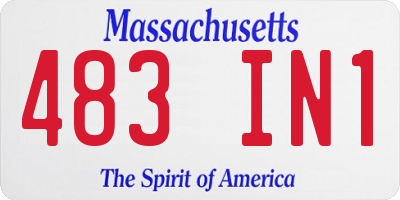 MA license plate 483IN1