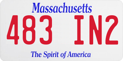MA license plate 483IN2